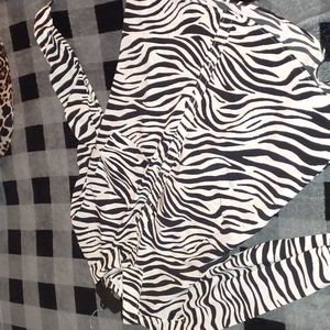 Button down zebra print shirt